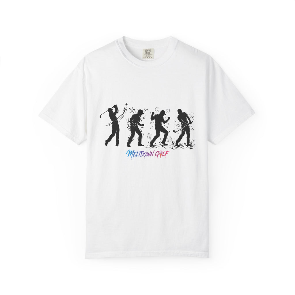 Meltdown Golf – Golfer Meltdown Silhouette | From Perfect Swing to Broken Club