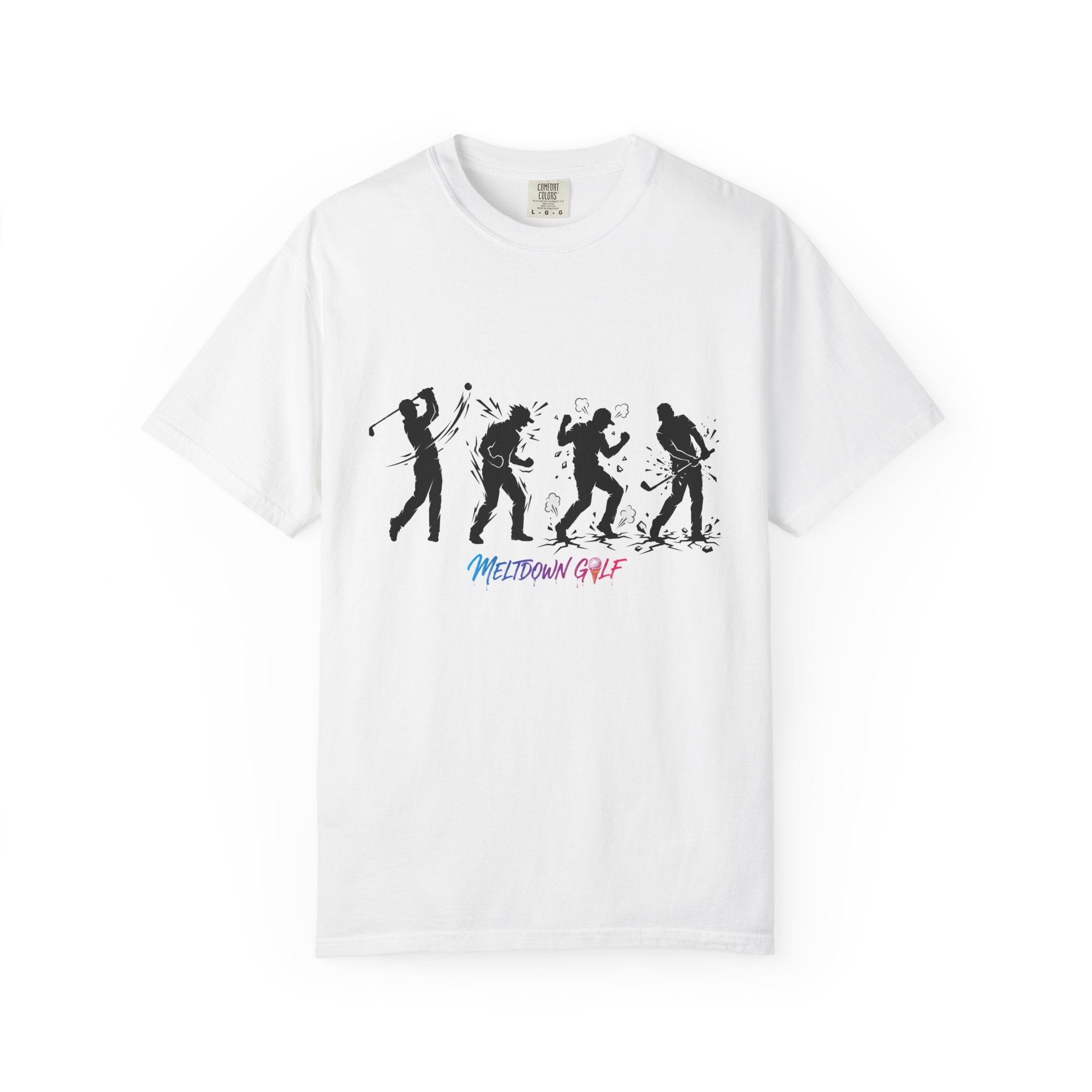 Meltdown Golf – Golfer Meltdown Silhouette | From Perfect Swing to Broken Club