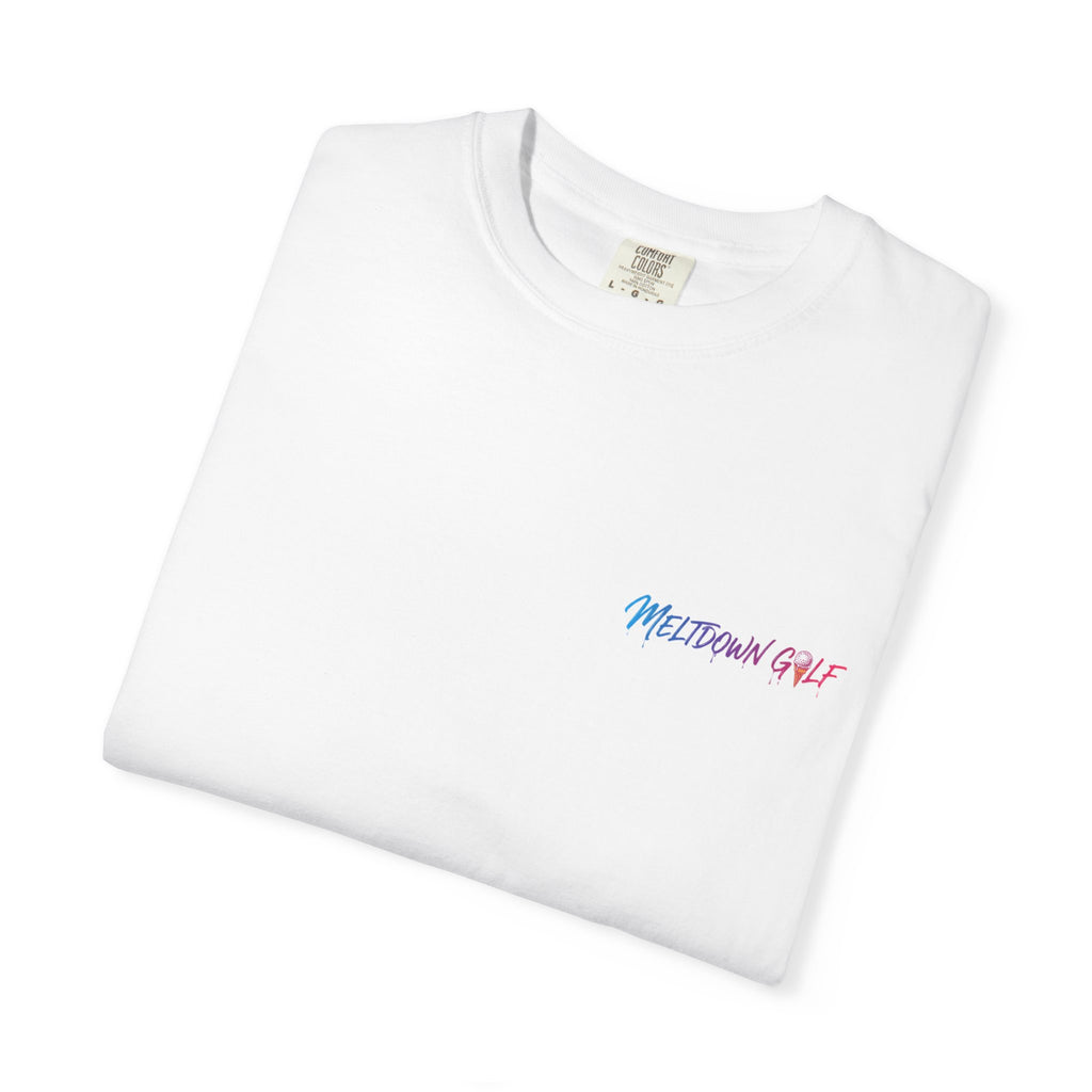 Meltdown Golf Retro Neon T-Shirt — Streetwear Golf Graphic Tee