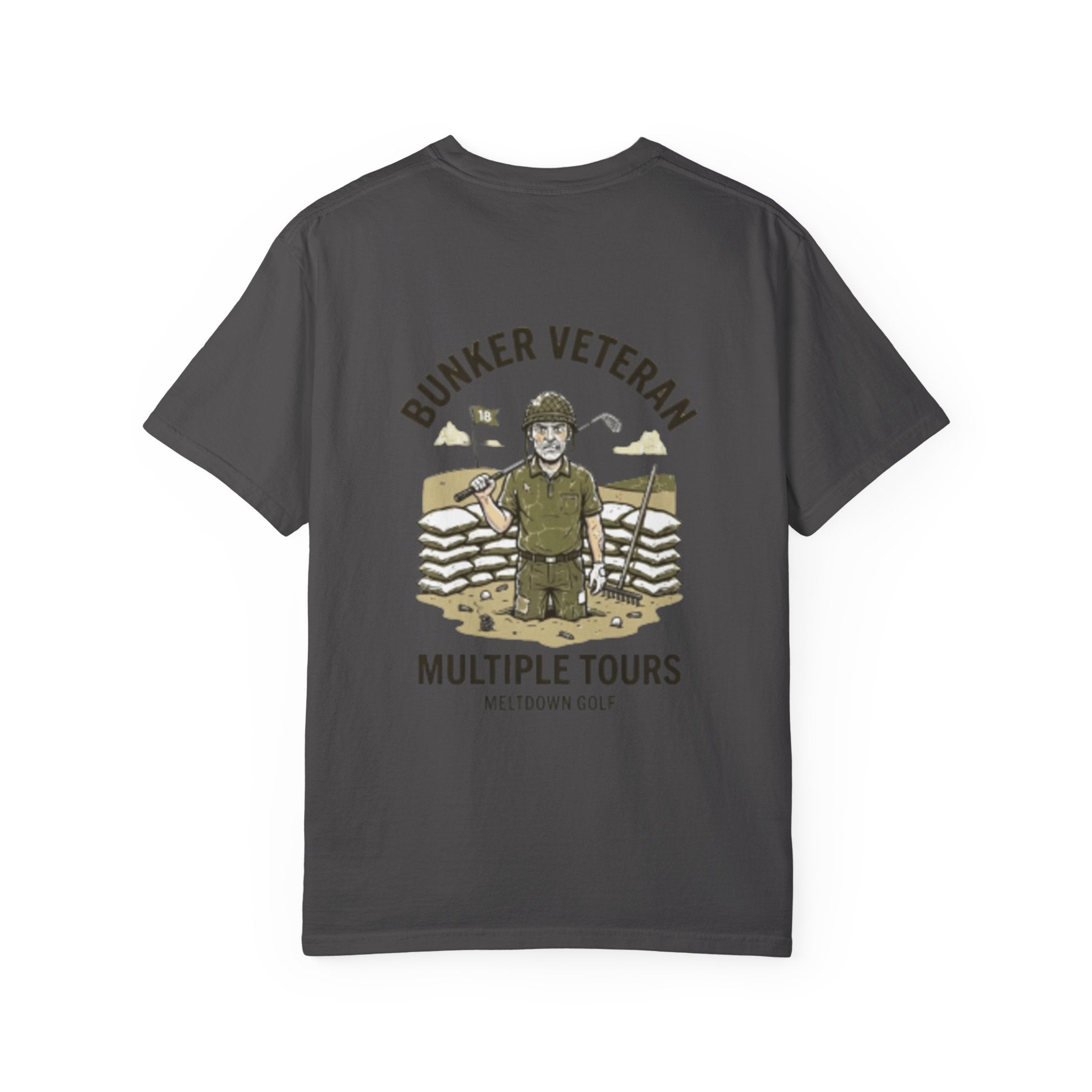 Bunker Veteran Golf Shirt – Multiple Tours Vintage Military Golf Graphic Tee