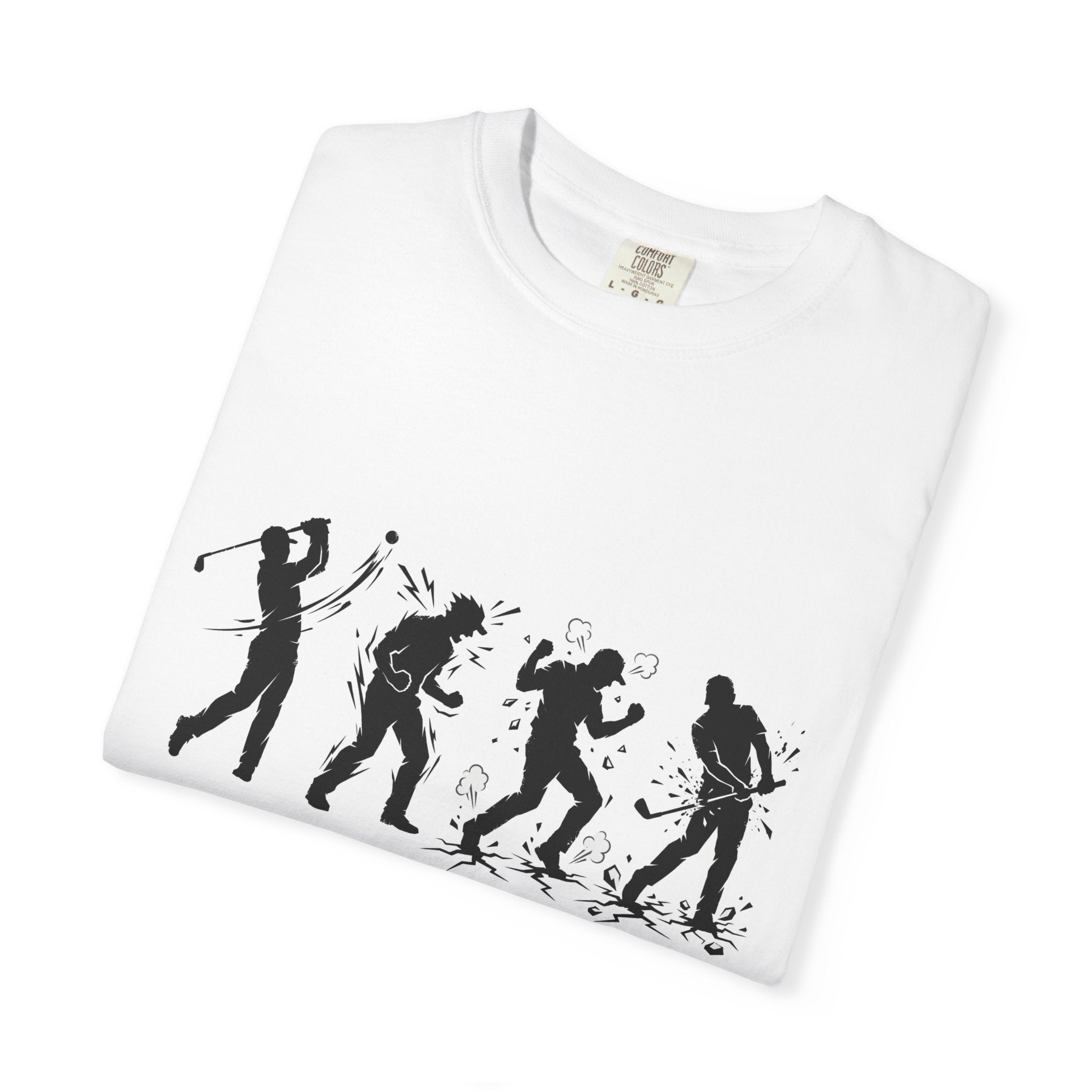 Meltdown Golf – Golfer Meltdown Silhouette | From Perfect Swing to Broken Club