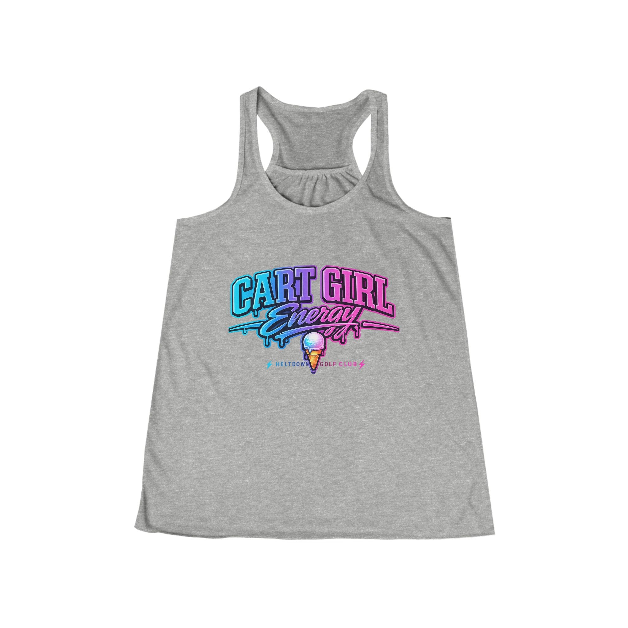 Cart Girl Energy Racerback Tank — Retro Ice Cream Graphic Women's Tank Top