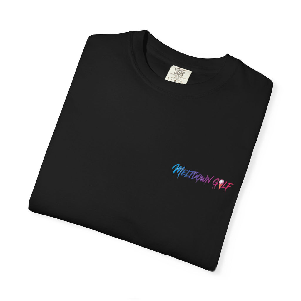 Meltdown Golf Retro Neon T-Shirt — Streetwear Golf Graphic Tee