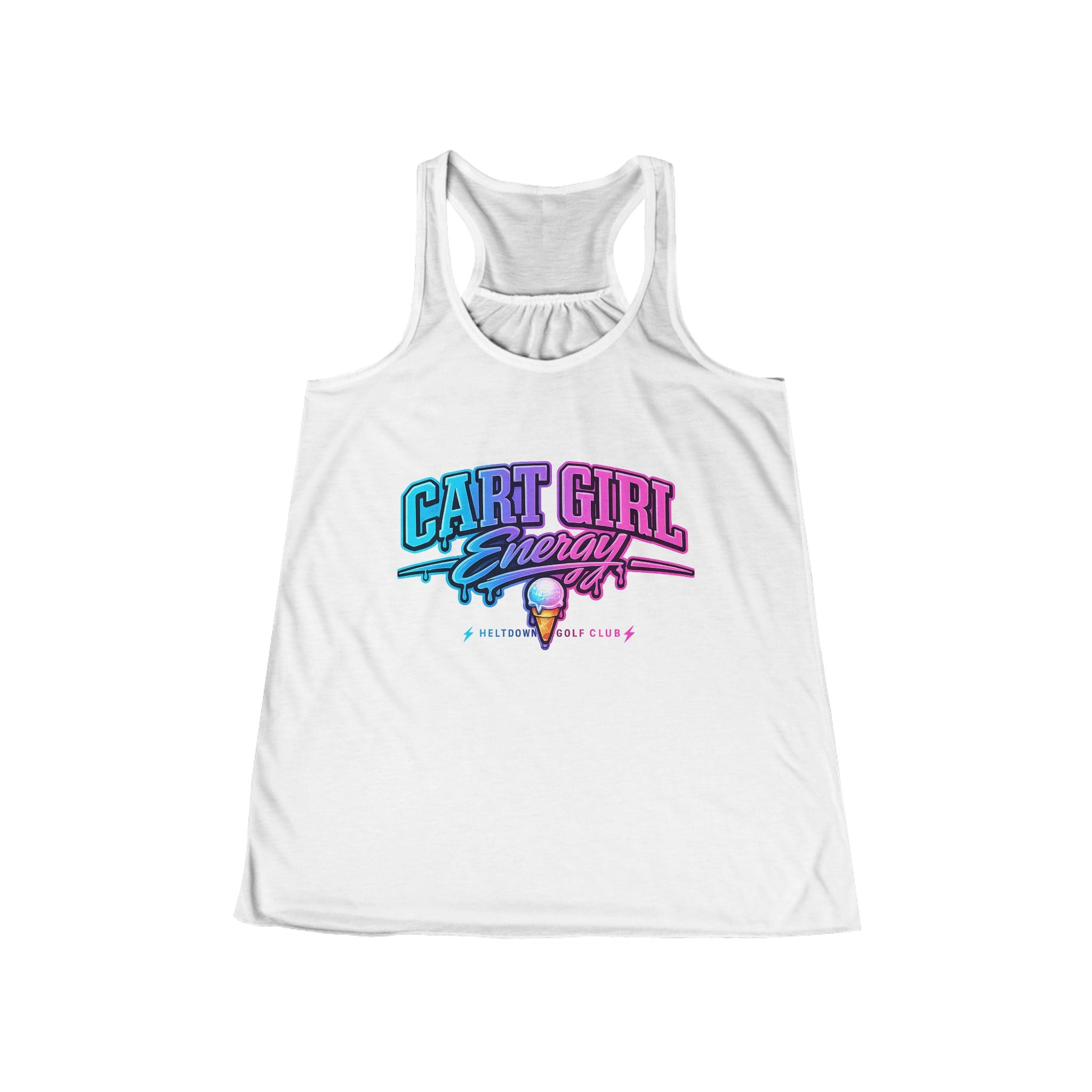 Cart Girl Energy Racerback Tank — Retro Ice Cream Graphic Women's Tank Top