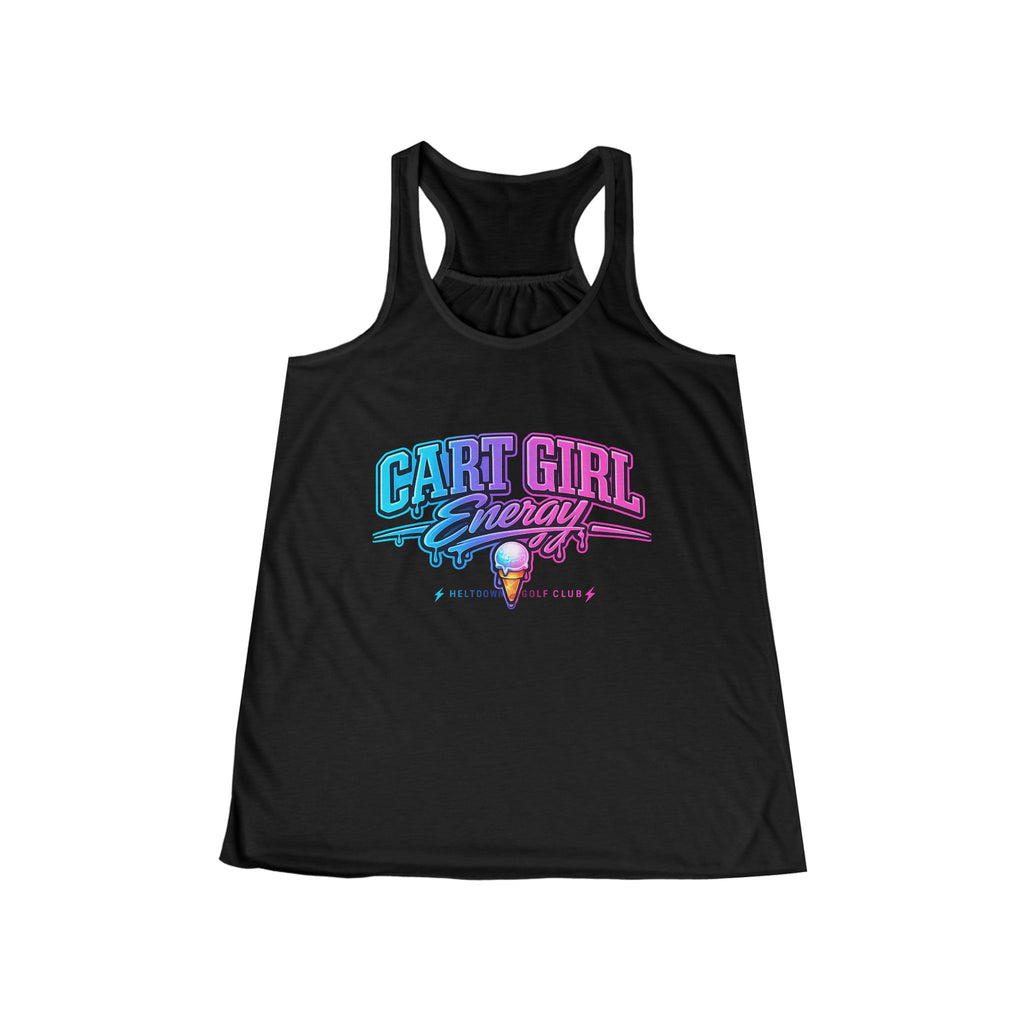 Cart Girl Energy Racerback Tank — Retro Ice Cream Graphic Women's Tank Top