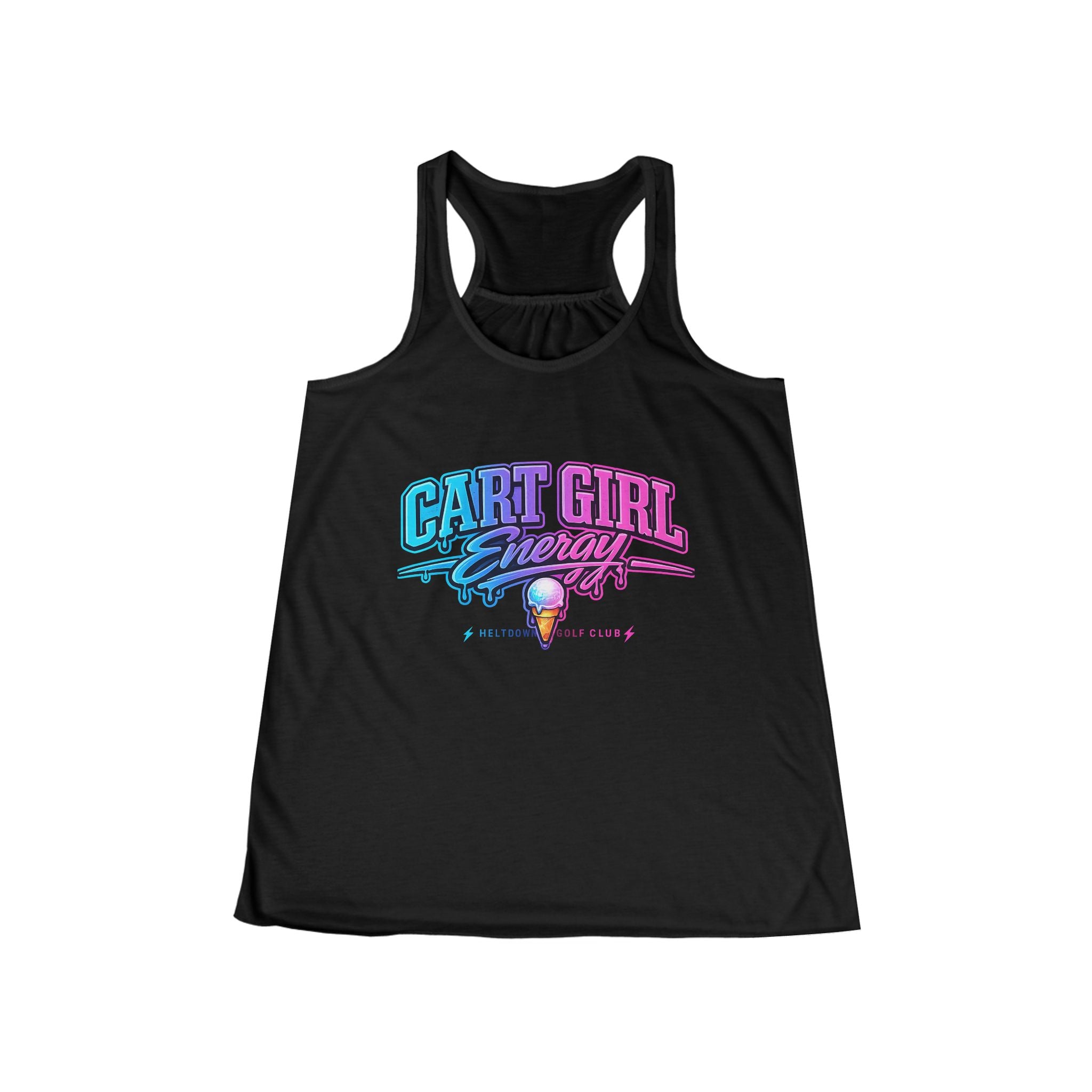 Cart Girl Energy Racerback Tank — Retro Ice Cream Graphic Women's Tank Top