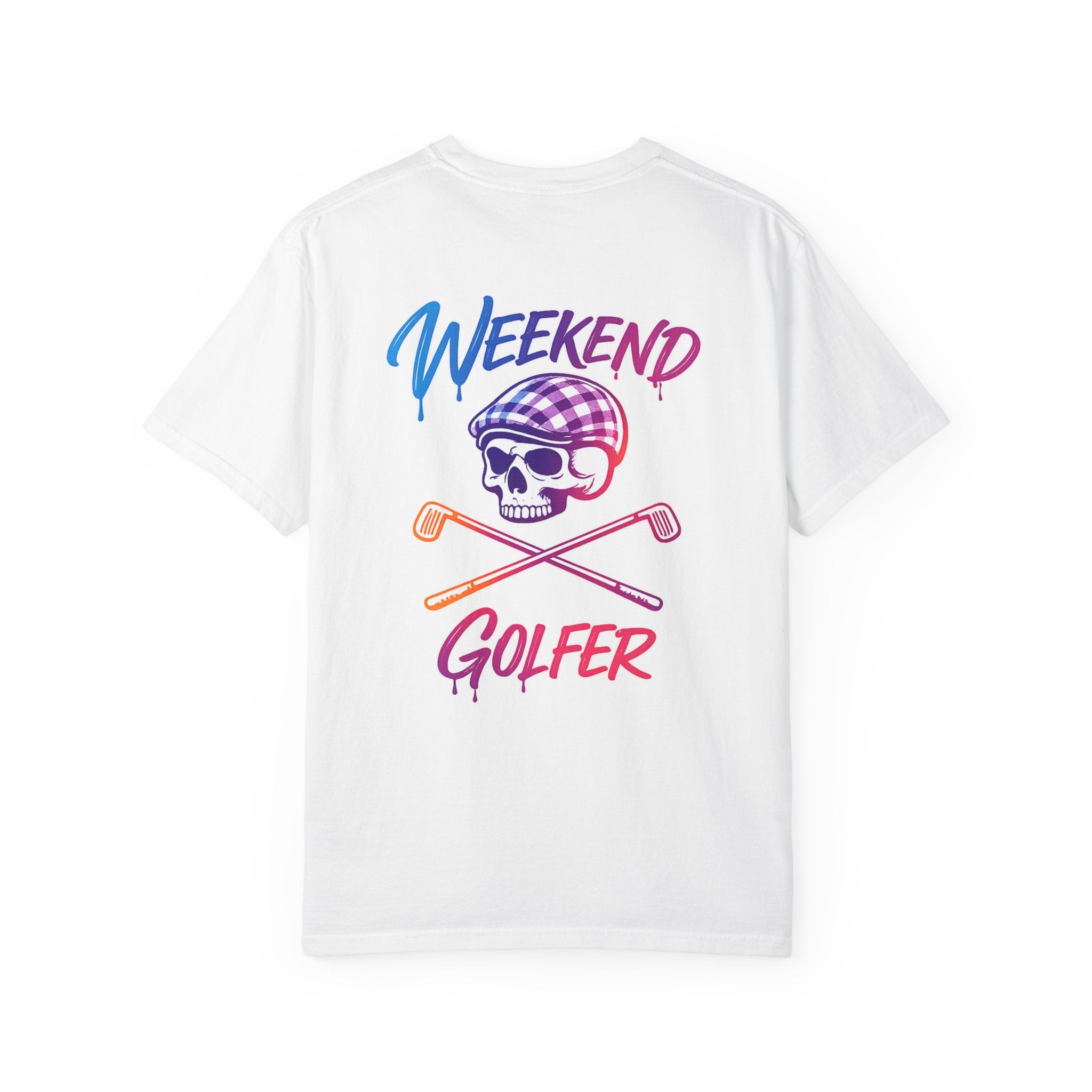 Weekend Golfer T-Shirt — Retro Skull & Crossed Clubs Golf Tee