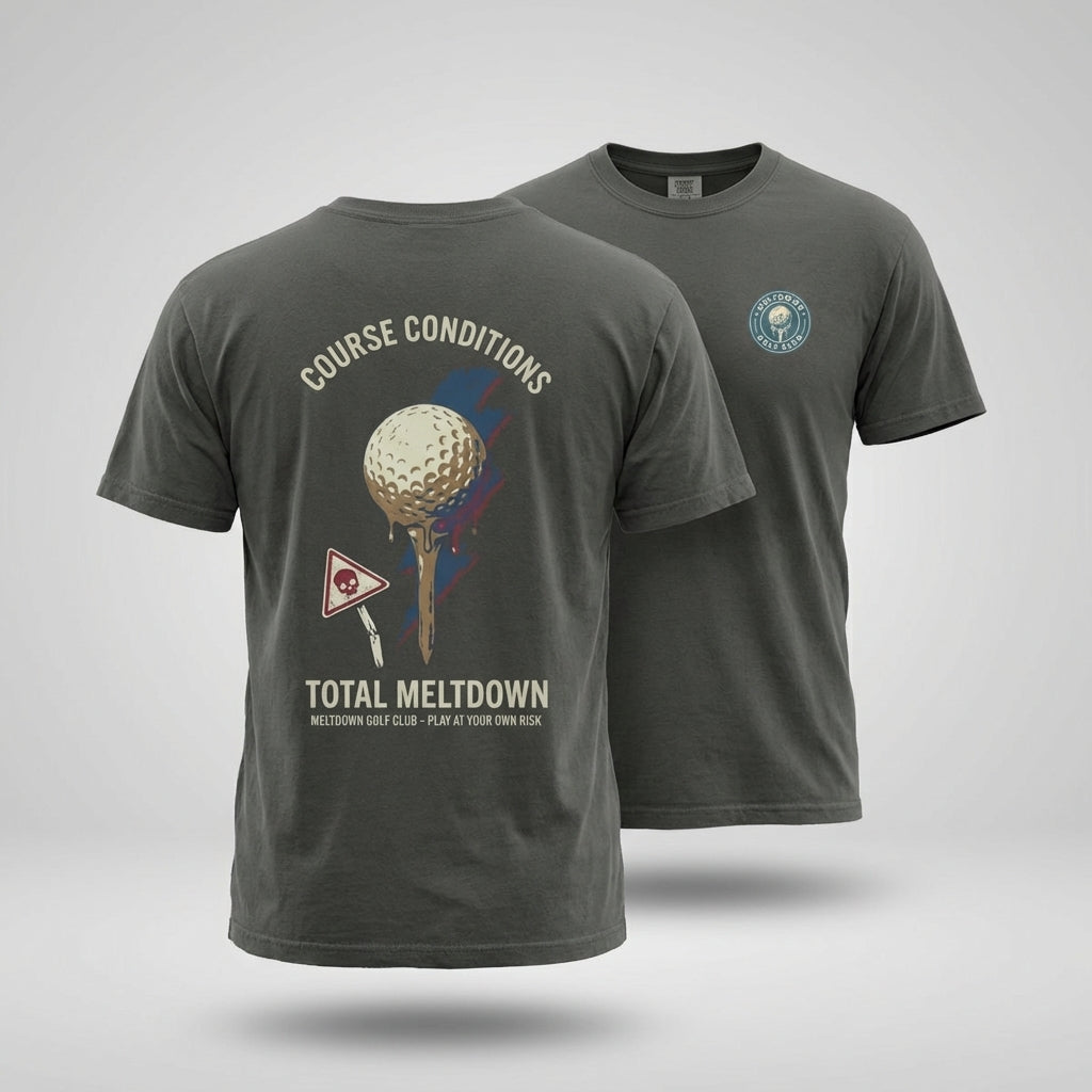 Golf Meltdown T-Shirt — Retro Course Conditions Graphic Tee