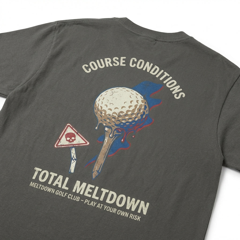Golf Meltdown T-Shirt — Retro Course Conditions Graphic Tee