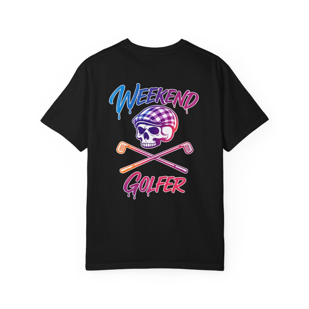 Weekend Golfer T-Shirt — Retro Skull & Crossed Clubs Golf Tee