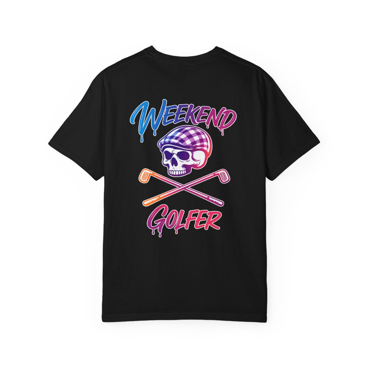 Weekend Golfer T-Shirt — Retro Skull & Crossed Clubs Golf Tee