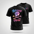Weekend Golfer T-Shirt — Retro Skull & Crossed Clubs Golf Tee