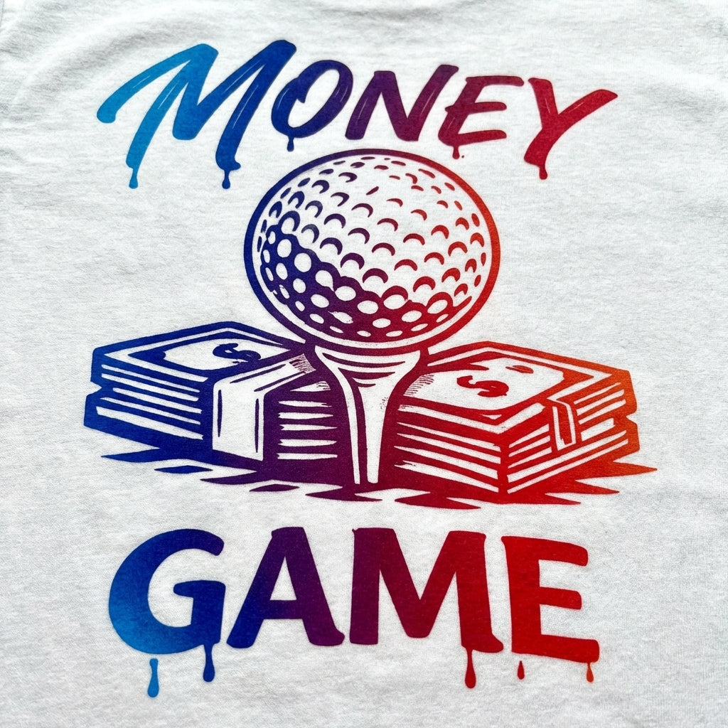 Money Game T-Shirt — Golf Ball & Cash Graphic Tee