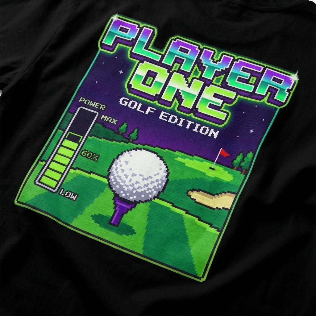 Player One Golf Edition T-Shirt — Retro Pixel Golf Tee