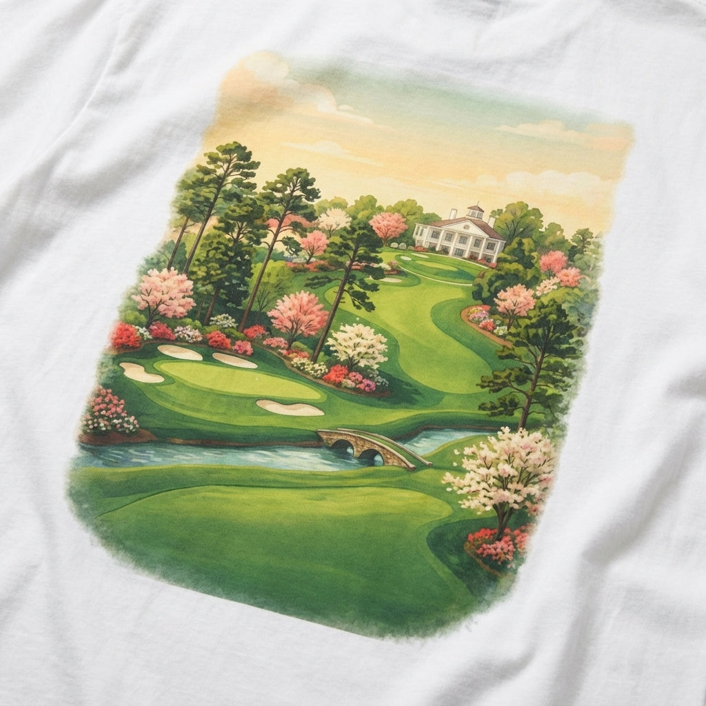 Retro Augusta-Inspired Golf T-Shirt | Classic Spring Golf Course Graphic Tee