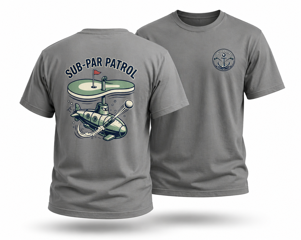 Sub-Par Patrol Golf Shirt – Vintage Submarine Funny Golf Graphic Tee