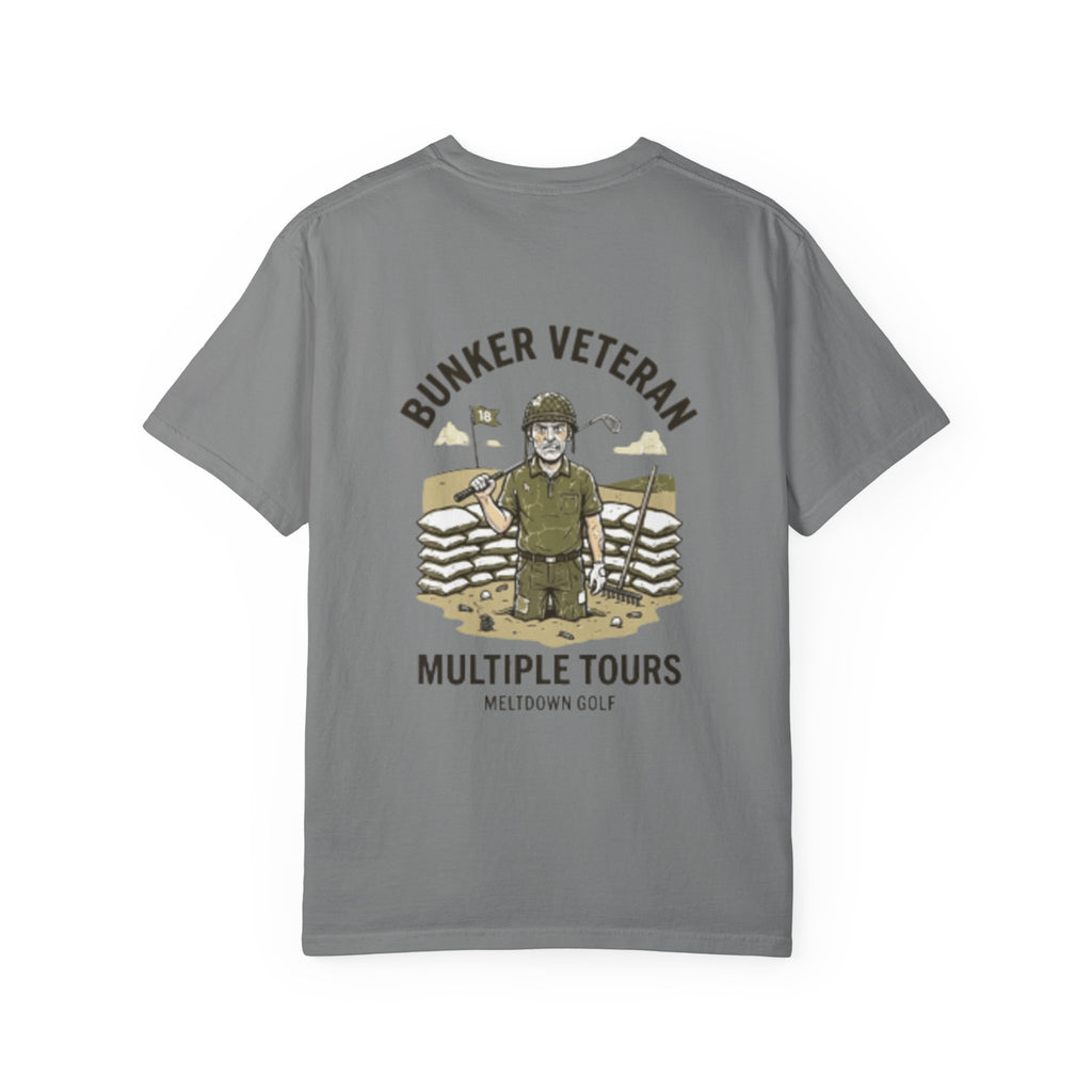 Bunker Veteran Golf Shirt – Multiple Tours Vintage Military Golf Graphic Tee
