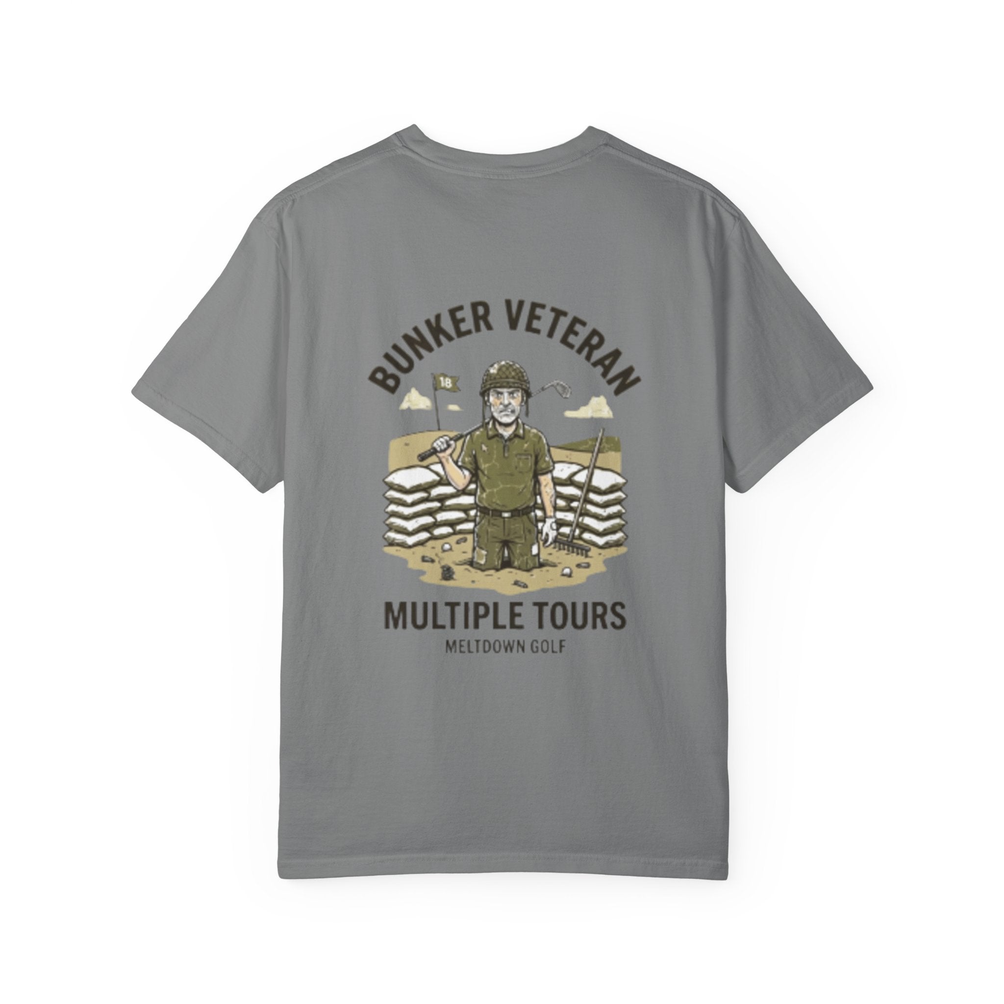 Bunker Veteran Golf Shirt – Multiple Tours Vintage Military Golf Graphic Tee