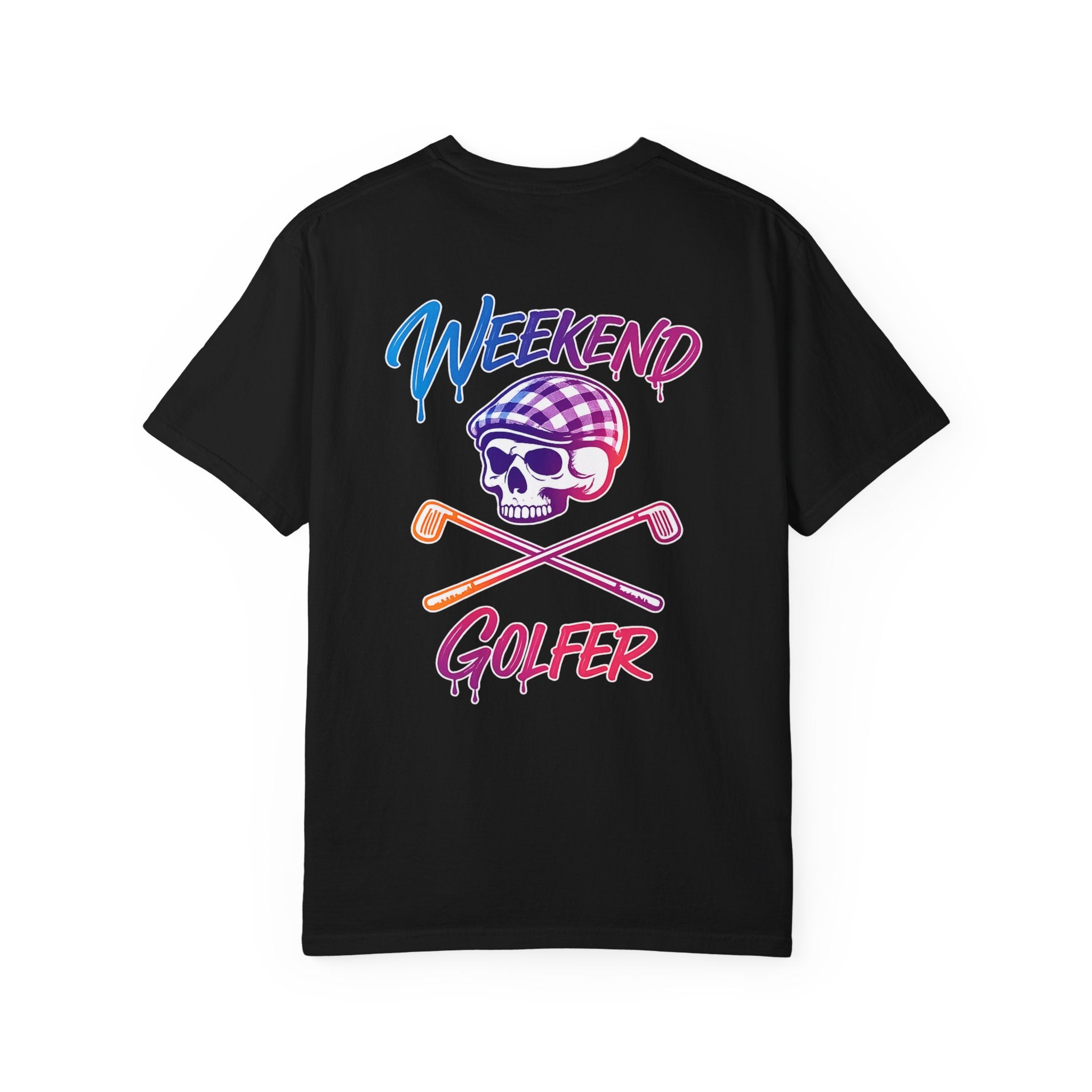 Weekend Golfer T-Shirt — Retro Skull & Crossed Clubs Golf Tee