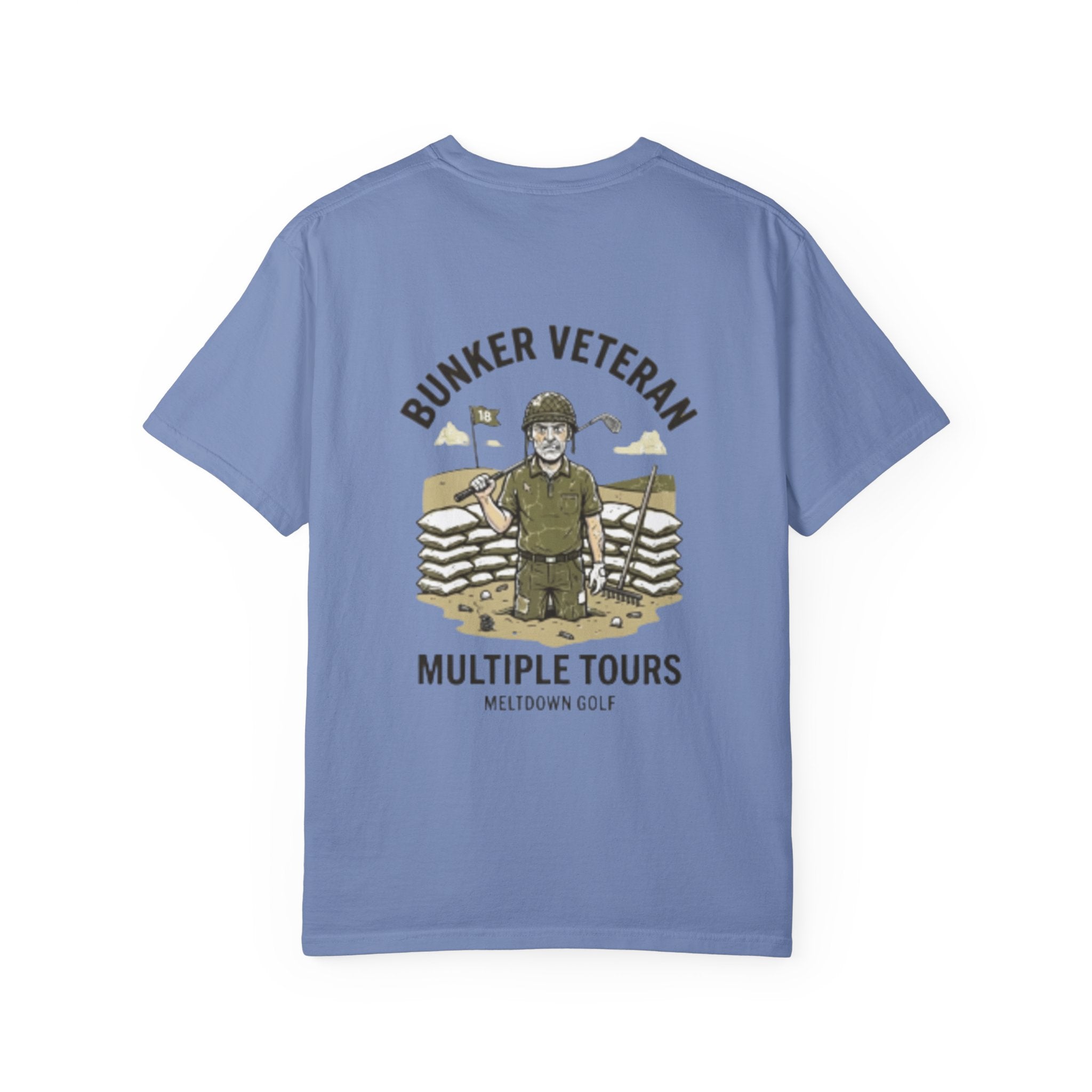 Bunker Veteran Golf Shirt – Multiple Tours Vintage Military Golf Graphic Tee