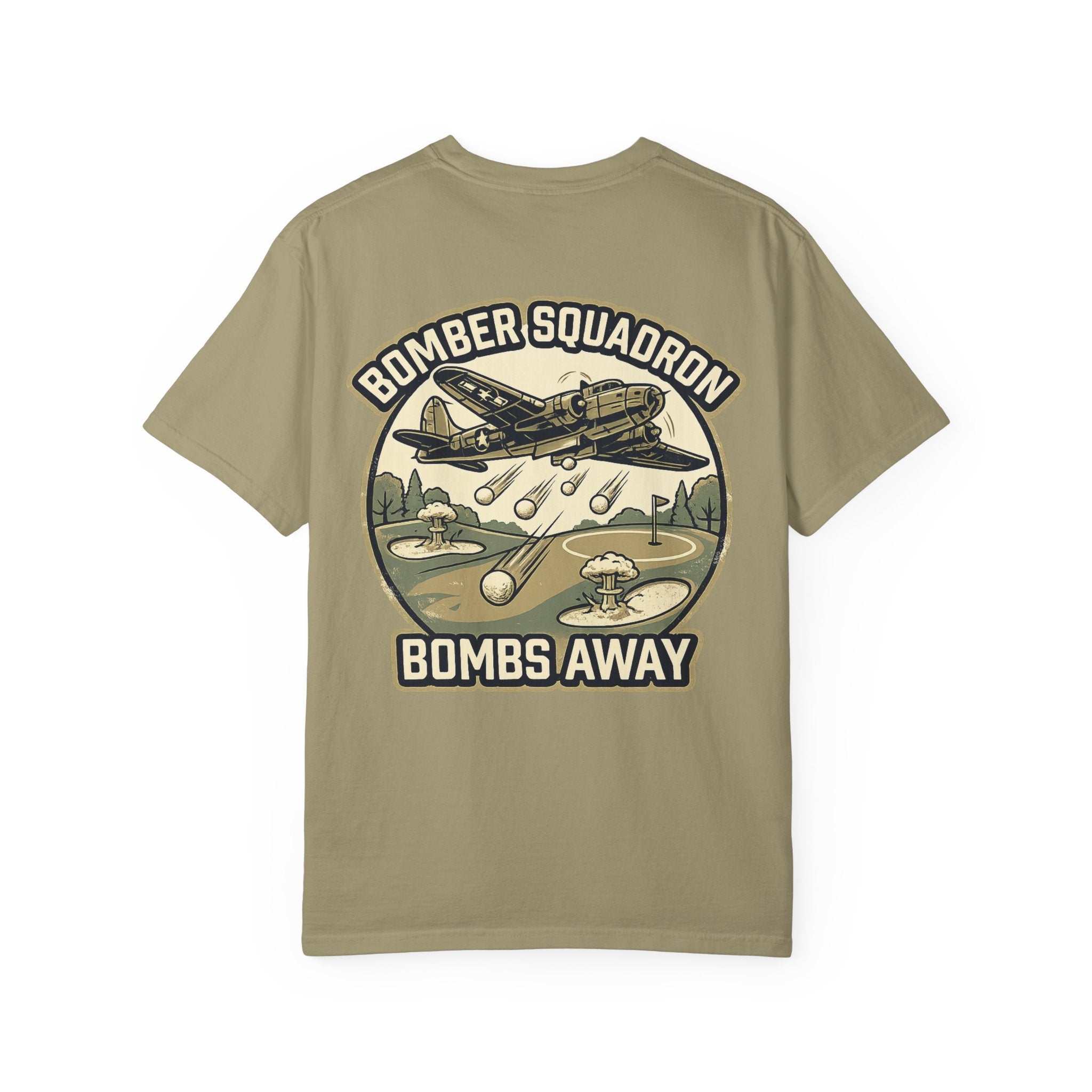Bomber Squadron “Bombs Away” Golf Shirt – Vintage Military Aviation Graphic Tee