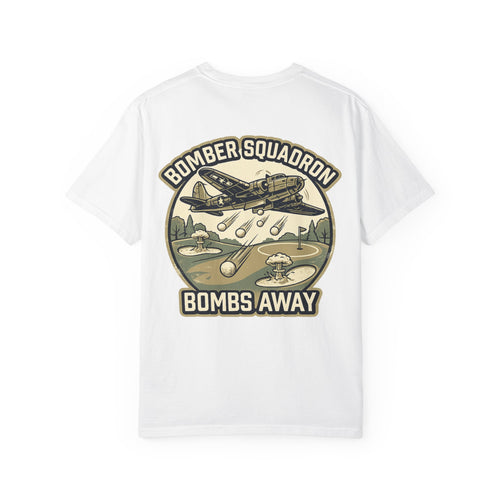 Bomber Squadron “Bombs Away” Golf Shirt – Vintage Military Aviation Graphic Tee