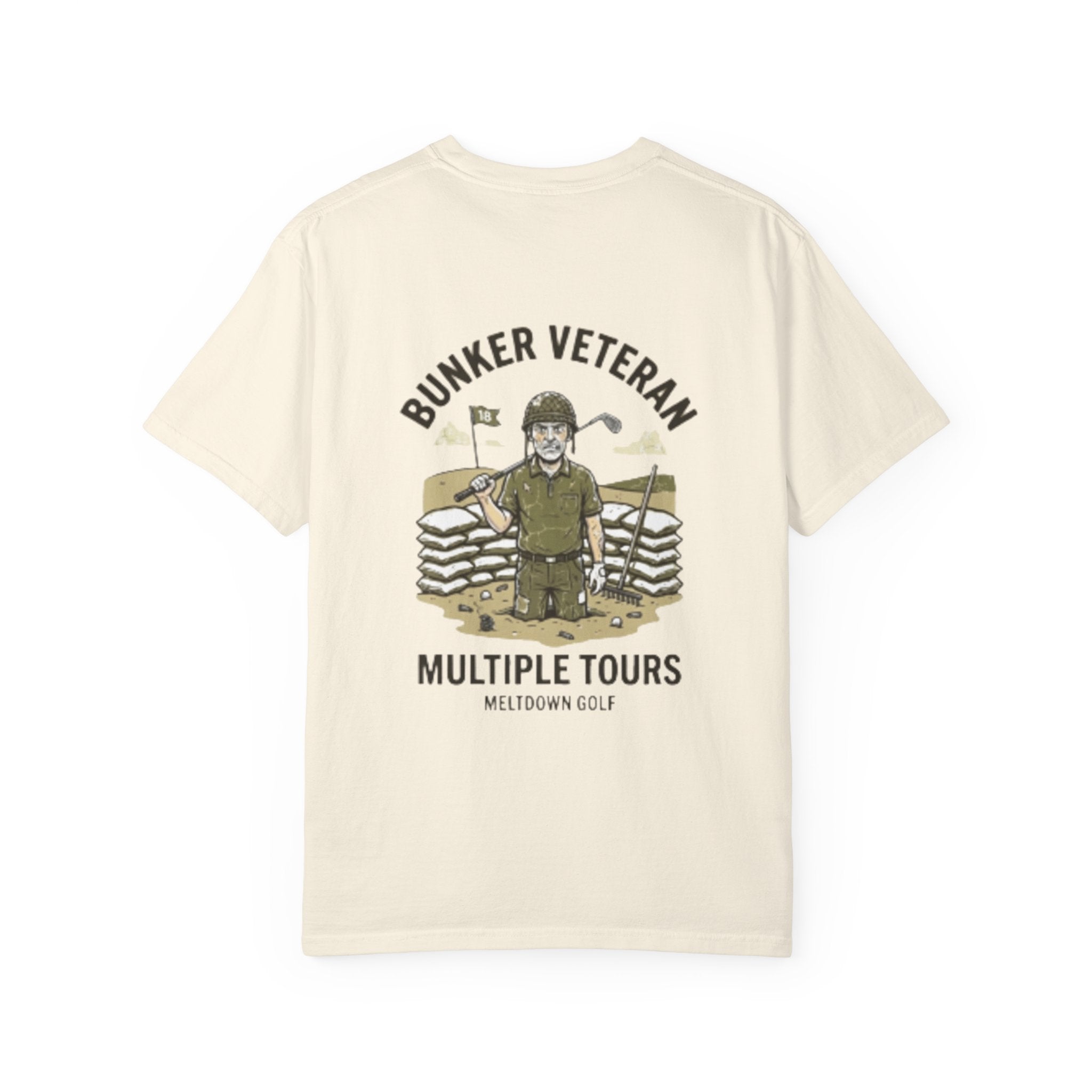 Bunker Veteran Golf Shirt – Multiple Tours Vintage Military Golf Graphic Tee