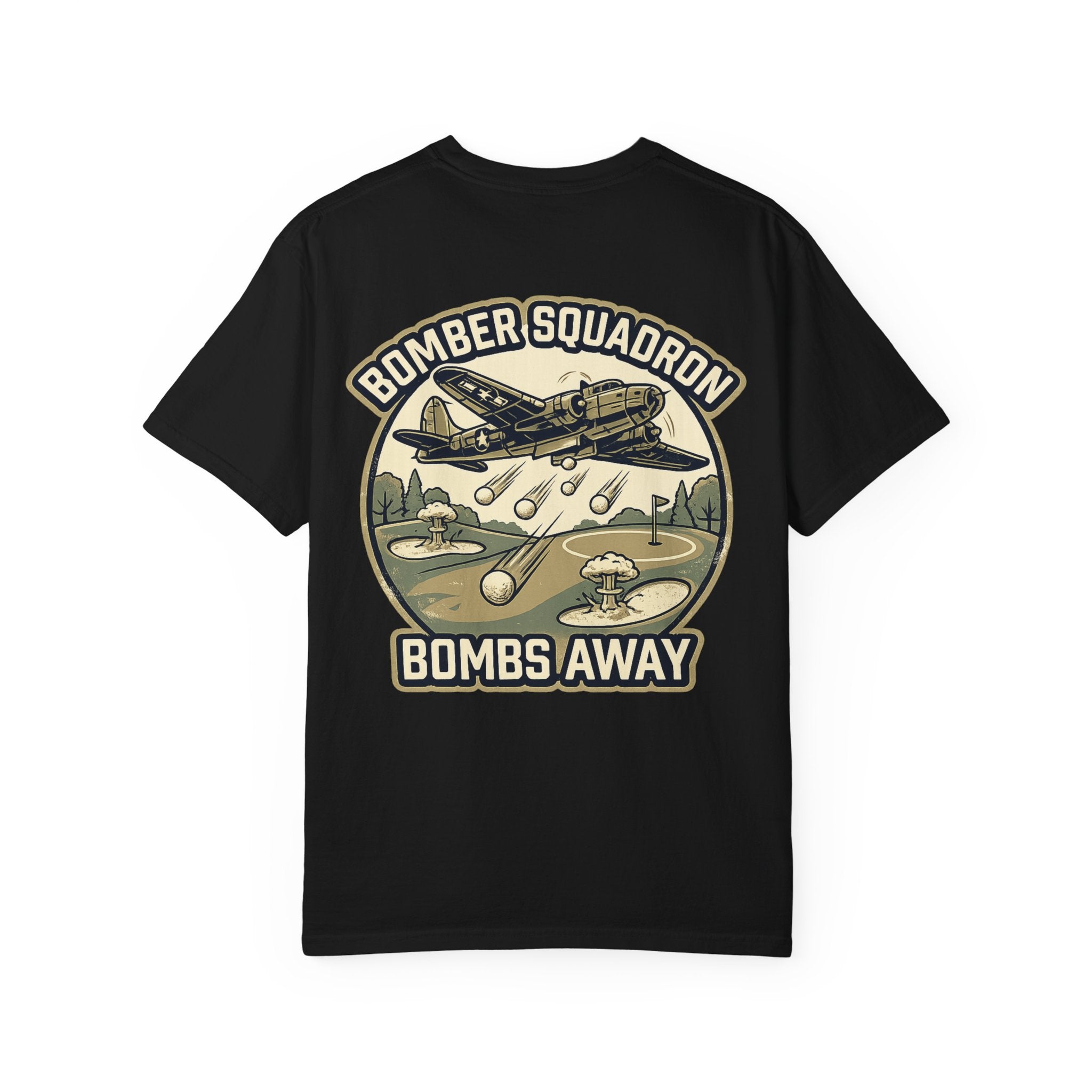Bomber Squadron “Bombs Away” Golf Shirt – Vintage Military Aviation Graphic Tee