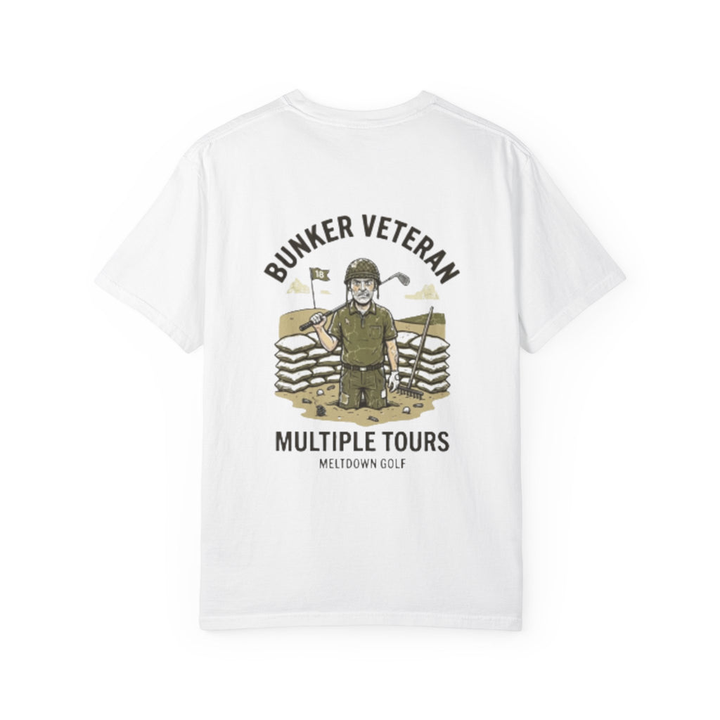Bunker Veteran Golf Shirt – Multiple Tours Vintage Military Golf Graphic Tee