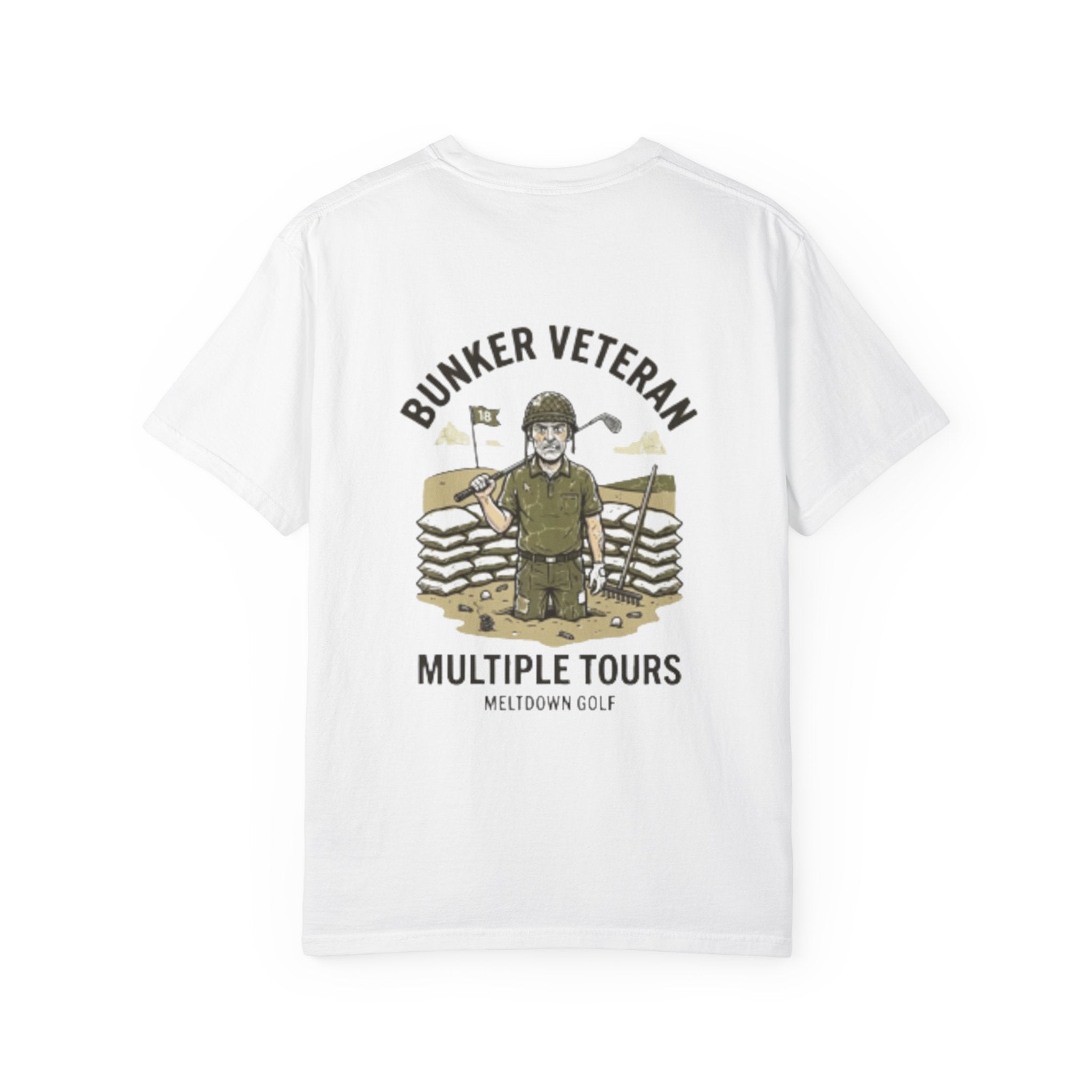 Bunker Veteran Golf Shirt – Multiple Tours Vintage Military Golf Graphic Tee