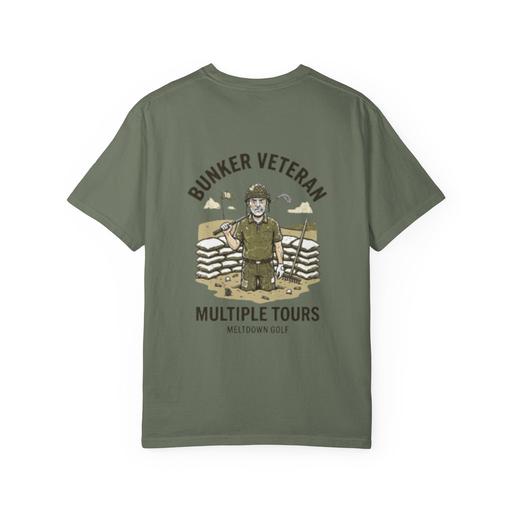 Bunker Veteran Golf Shirt – Multiple Tours Vintage Military Golf Graphic Tee