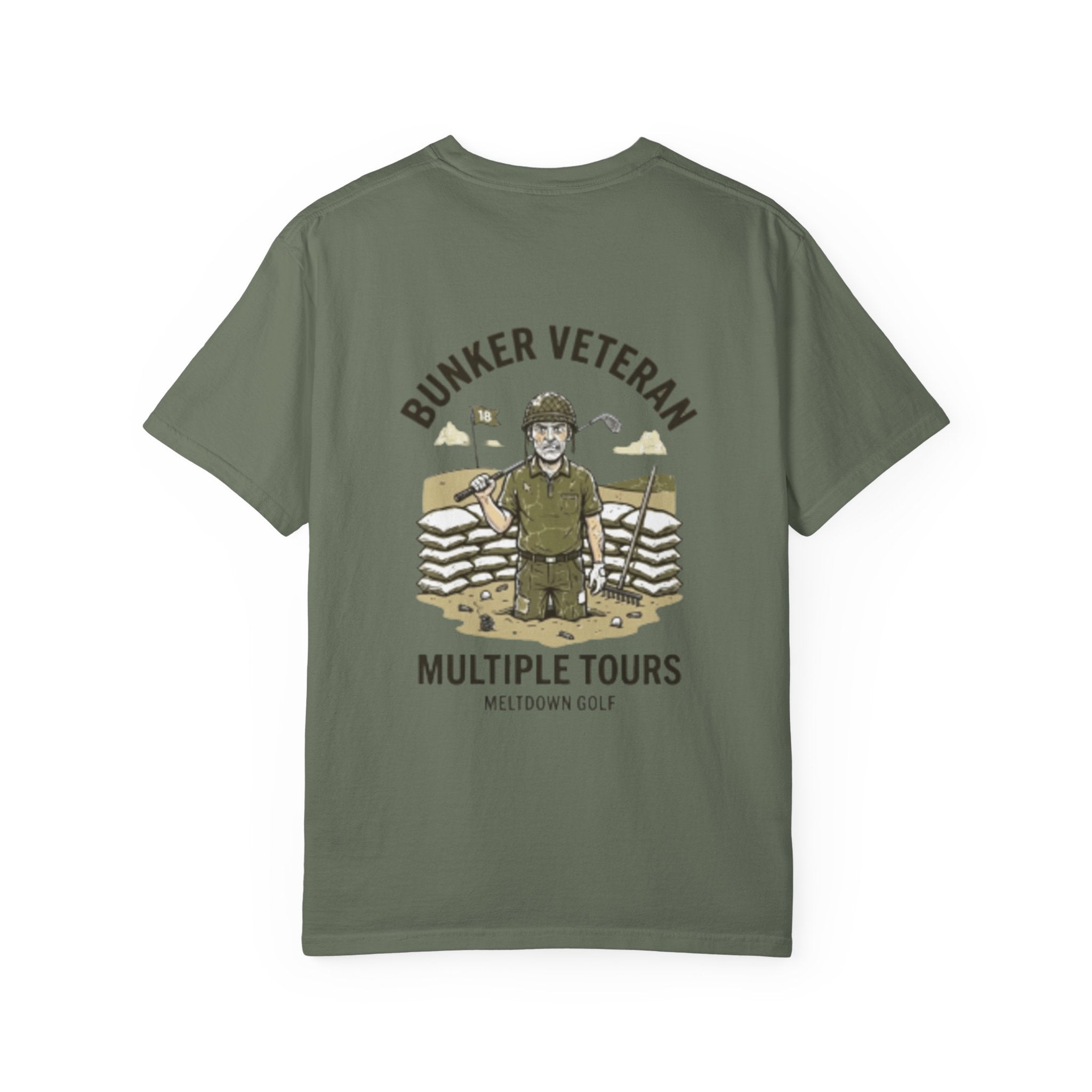 Bunker Veteran Golf Shirt – Multiple Tours Vintage Military Golf Graphic Tee